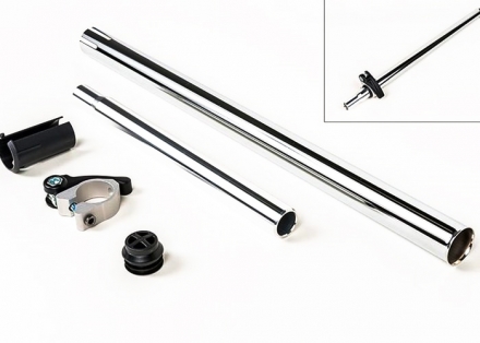 Seat post - steel telescopic (Silver)